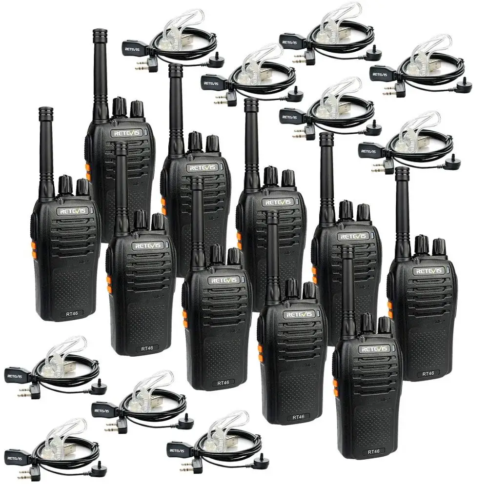 RETEVIS RT46 удобная портативная рация 10 шт. PMR Radio PMR446 FRS + наушники Адаптеры 5 для