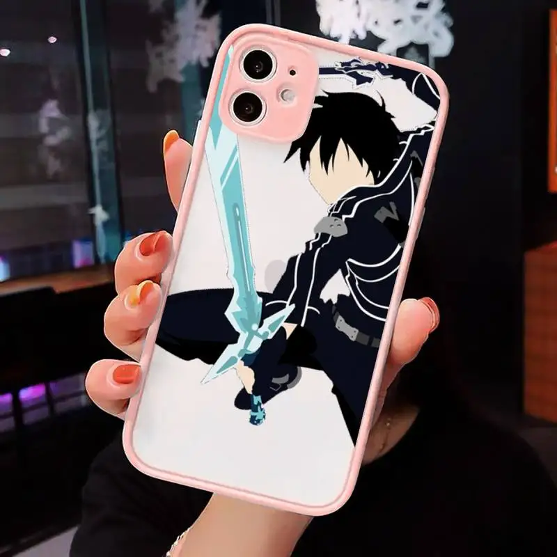 

Sword Art Online SAO Anime luxury Phone Case funda matte transparent For iphone 7 8 11 12 plus mini x xs xr pro max cover