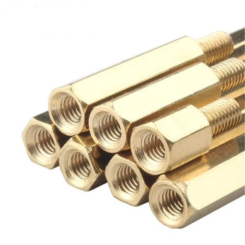M2 Single head hexagonal Copper Column Screws Combination Brass Bolts Male Female Hex Nut Spacing Screw Threaded Pillars Truss |