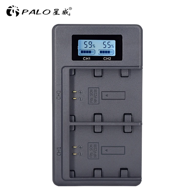 

PALO NP-FZ100 NPFZ100 LCD Smart Camera Battery Charger With USB For Sony NP-FZ100, BC-QZ1, Sony a9, a7R III, a7 III,A6600