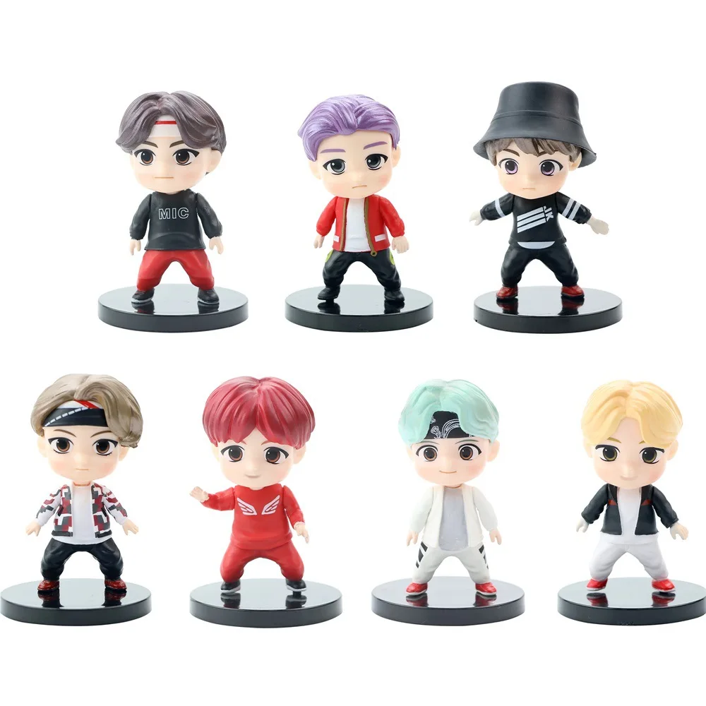 7 шт./компл. Kawaii KPOP Star TOP Group ПВХ фигурки модели игрушек милые Группы Bangtan Boys A.R.M.Y