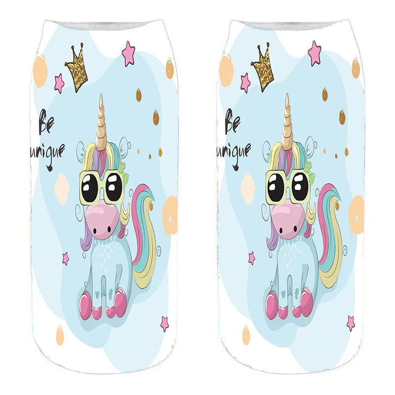 Носки женские с 3D принтом модные креативные дизайнерские короткие мультяшным