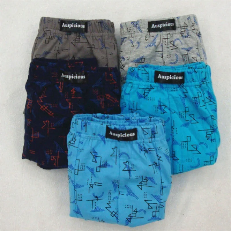 4PCS/Lot 6XL 5XL 4XL Men's Underwear Cotton Boxer Underpants Mid Waist Printed Boys Shorts Young Middleaged Fatty Large Size
