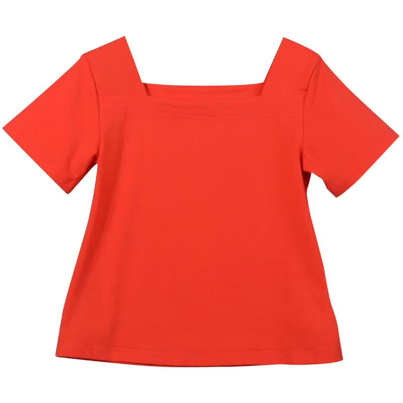 2020 летняя одежда для девочек детские хлопковые винтажные красные топы футболки
