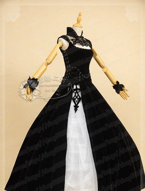 {CosAll}FF14 NieR:Automata Cosplay Costume Black Long Dress female can customized