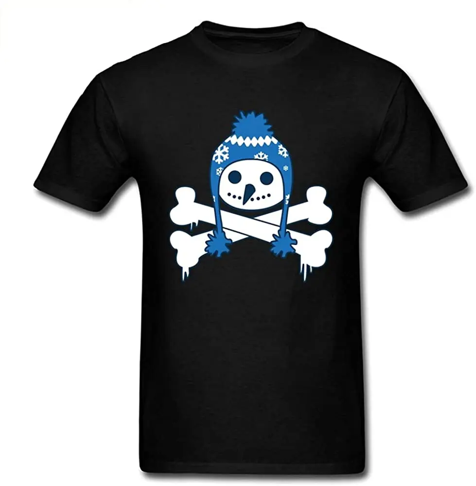 Футболка мужская хлопковая с рисунком снеговика и черепа|Мужские футболки| |