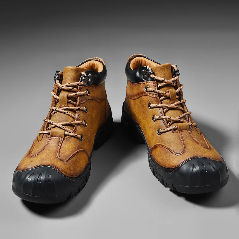 

Autumn/Winter Men Shoes For Climbing Black Gray Trekking Shoes Mens High Top Man Camping Shoe Outdoor Hiking Boots Man