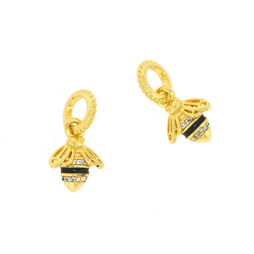 Пчела кулон большое отверстие ювелирные изделия Шарм эмаль пчела для браслета