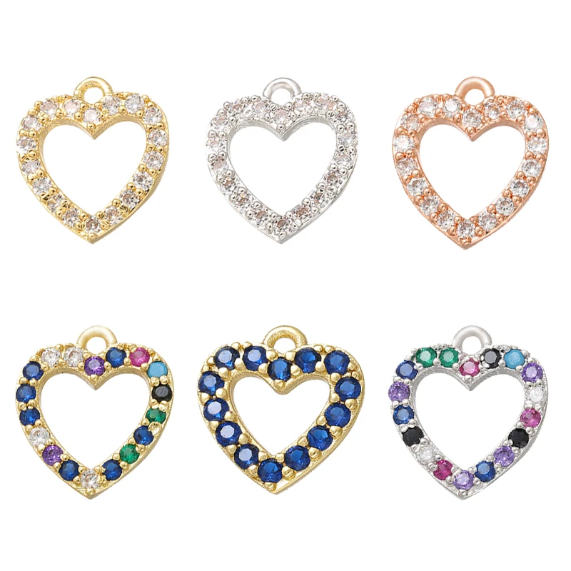 ZHUKOU латунный Кристалл Любовь Сердце Подвески кулон для женщин ожерелье серьги