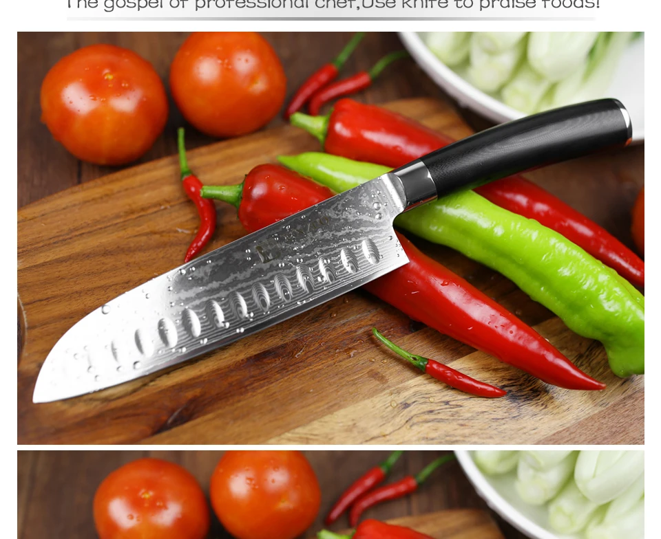 XINZUO " нож Santoku vg10 Дамасские японские кухонные ножи из нержавеющей стали профессиональный нож шеф-повара инструменты для приготовления G10 Ручка