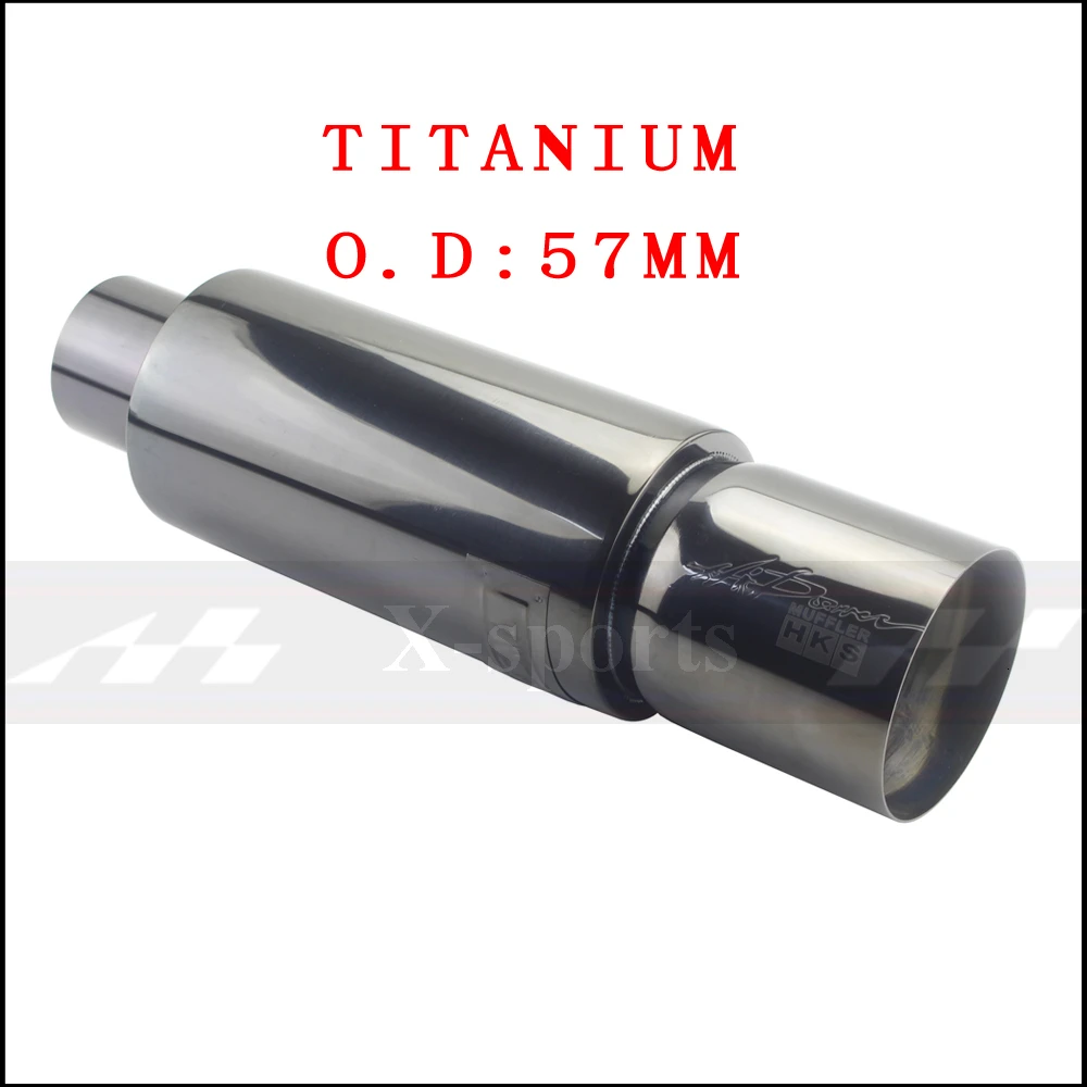 TITANIUM 57MM Глушитель выхлопной трубы для автомобиля, мотоцикла, универсальный, нержавеющая сталь, 304 интерфейс 51 57 63 мм, экспорт 76 мм, 90 мм, глушители - Цвет: TITANIUM 57MM