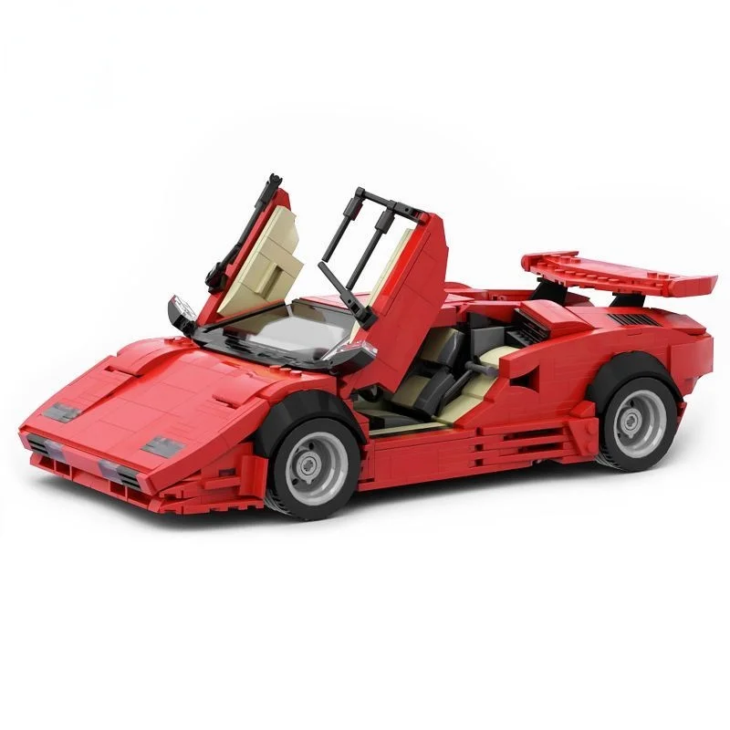

MOC High-Tech Countach LP5000 QV-Red Super Racing Car Building Blocks Set Hypercar Sports Vehicle Toy For Children Birthday Gift
