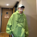 Толстовка ExtFine в стиле оверсайз с изображением милой улыбки, осенние модные мужские пуловеры с капюшоном в стиле Харадзюку, Мужская толстовка в Корейском стиле, одежда для пар