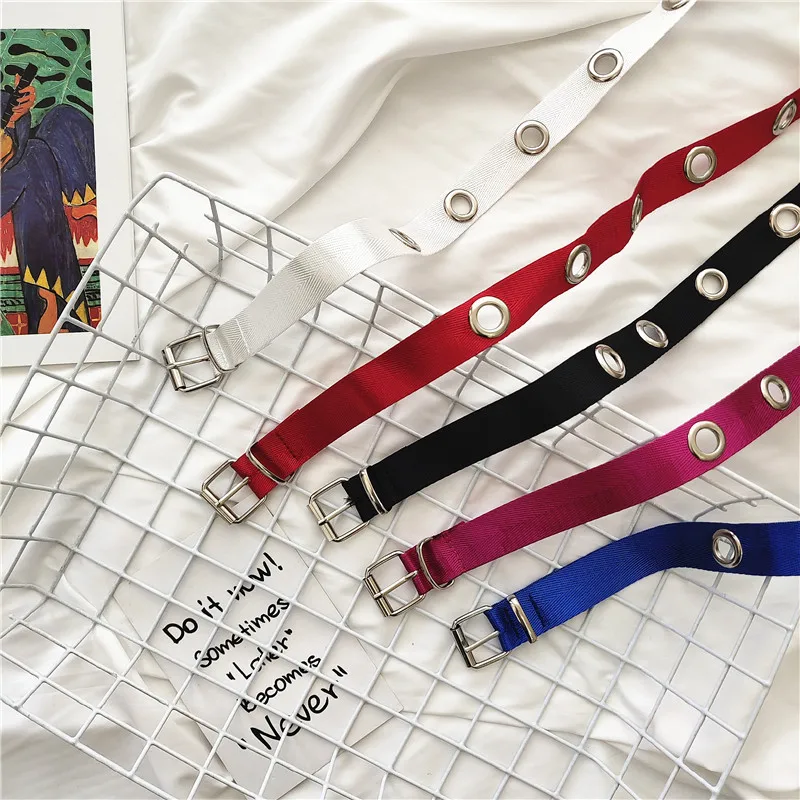 

2019 японский и корейский стиль Универсальный Повседневный Простой ремень для женщин с большими отверстиями удлиненный ремень с отверстиями...