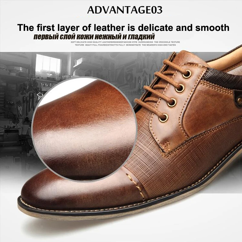 YIGER, новинка г. Мужские модельные туфли большой размер 41-50, Мужская обувь в деловом стиле мужская повседневная обувь из натуральной кожи на шнуровке весна-осень 0230
