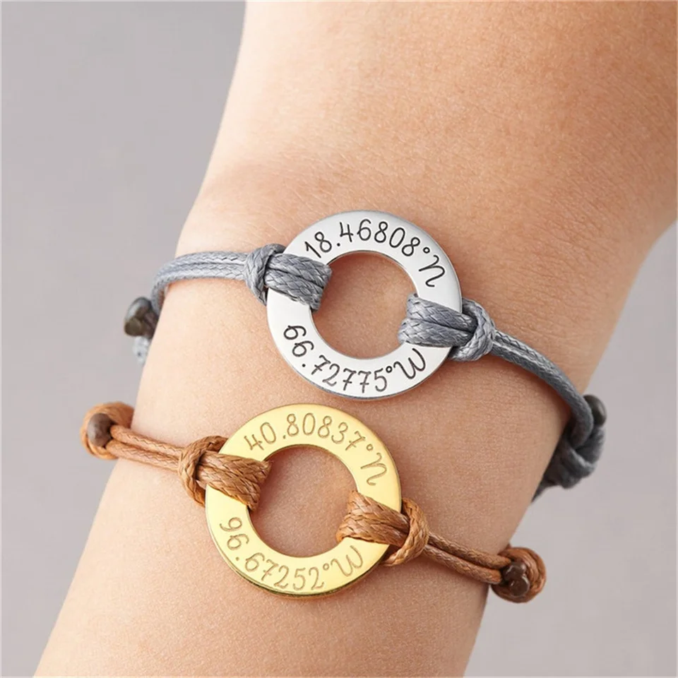 Custom Name Andwriting Stainless Steel Bracelet for Woman Personalized Rope Adjustable Bracelet Valentine's Day Gift