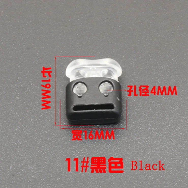11 black 60 шт. 19 различных видов красочных пластиковых шаров Блокировка шнура пружинный фиксатор амортизационный шнур K-358 - Цвет: 11 black