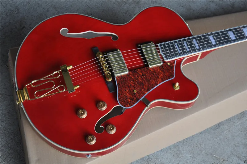 

Бесплатная доставка, Заводская изготовленная на заказ новая Красная гитара с полым корпусом, фотоэлектрическая гитара 335 531