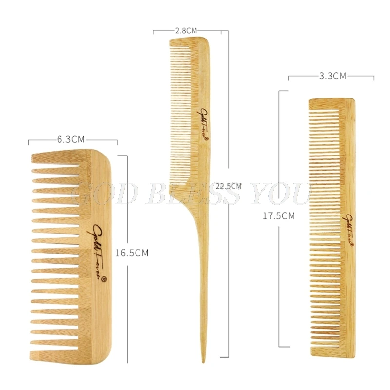 

6Pcs Wood Combs Set Healthy Paddle Scalp Hairbrush Bamboo Cushion Head Massage Brush Hair Care Drop Shipping