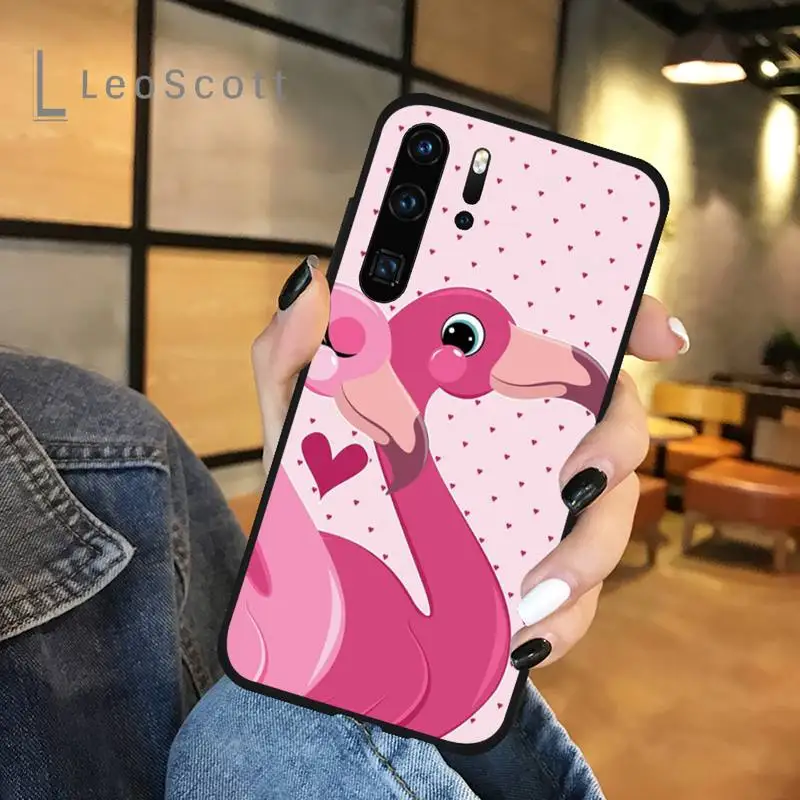 

Flamingo pink love cute Phone Case For Huawei honor Mate P 9 10 20 30 40 Pro 10i 7 8 a x Lite nova 5t