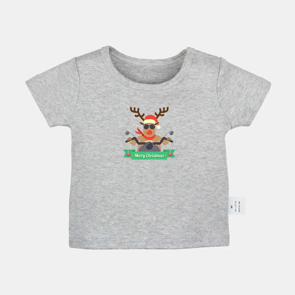 

Футболка для новорожденных с коротким рукавом и графическим принтом Санта-Клауса