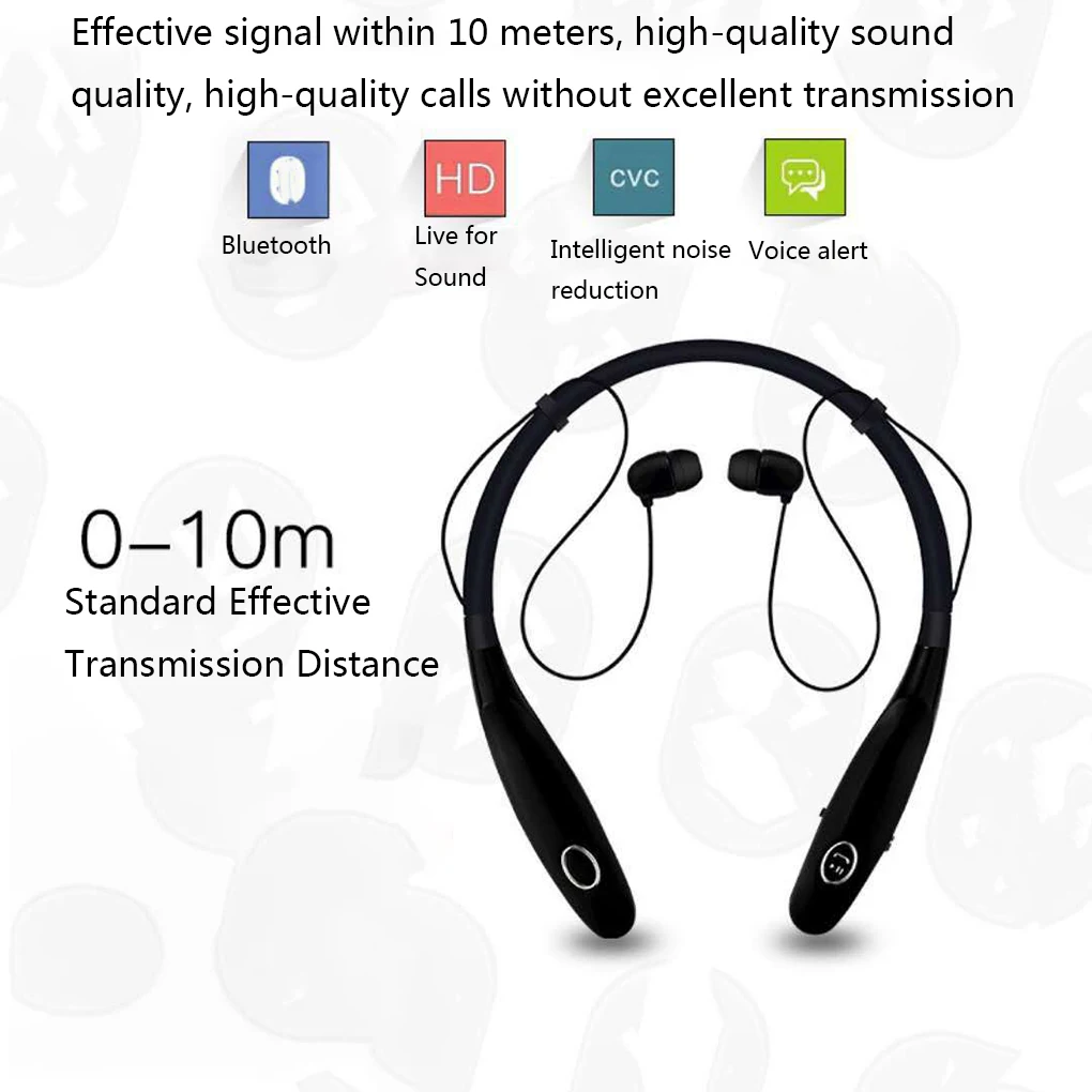 HBS900s Беспроводные Bluetooth 4,2 шейные спортивные наушники стерео звук на открытом воздухе гарнитура для всех телефонов