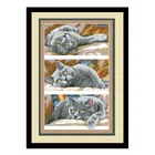 Набор из трех полных котов с вышитыми крестиками, напечатанные холщовые наборы для рукоделия 11CT 14CT, DIY вышивка, картины, ремесло, украшение для дома