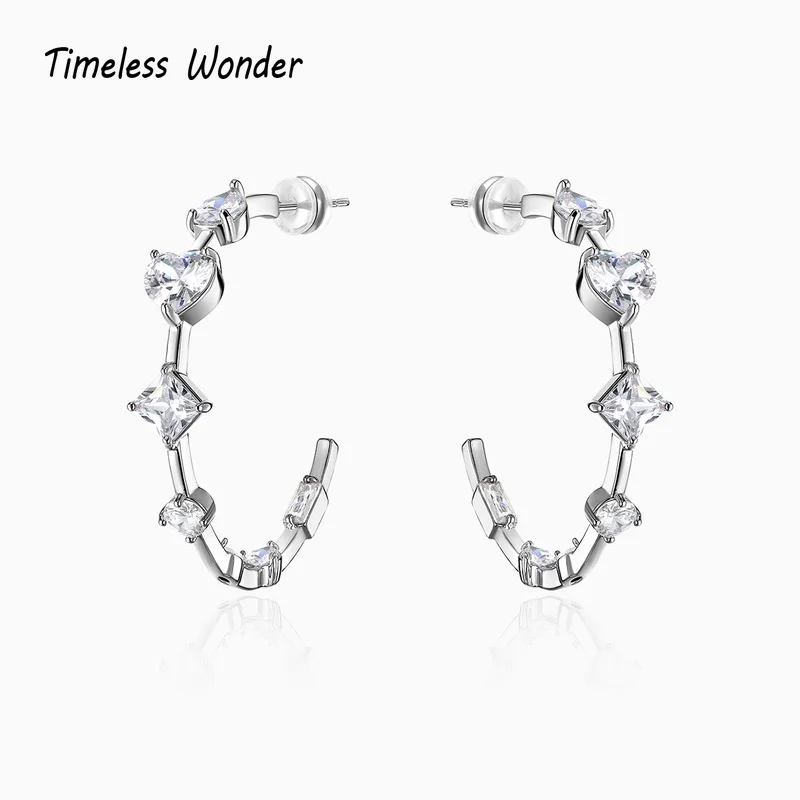 

Женские серьги-кольца с цирконием, серьги в форме сердца, дизайнерские украшения в готическом стиле, эффектные милые серьги в стиле панк, бо...