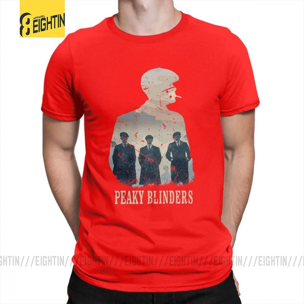 Peaky blinds футболки Уникальные для досуга Чистый хлопок мужские футболки с коротким рукавом o-образным вырезом футболки размера плюс популярный фильм - Цвет: Красный