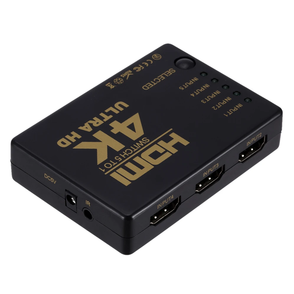 Переключатель GRWIBEOU 4K HDMI выход 5 в 1 3D 1080p селектор концентратор с ИК-пультом