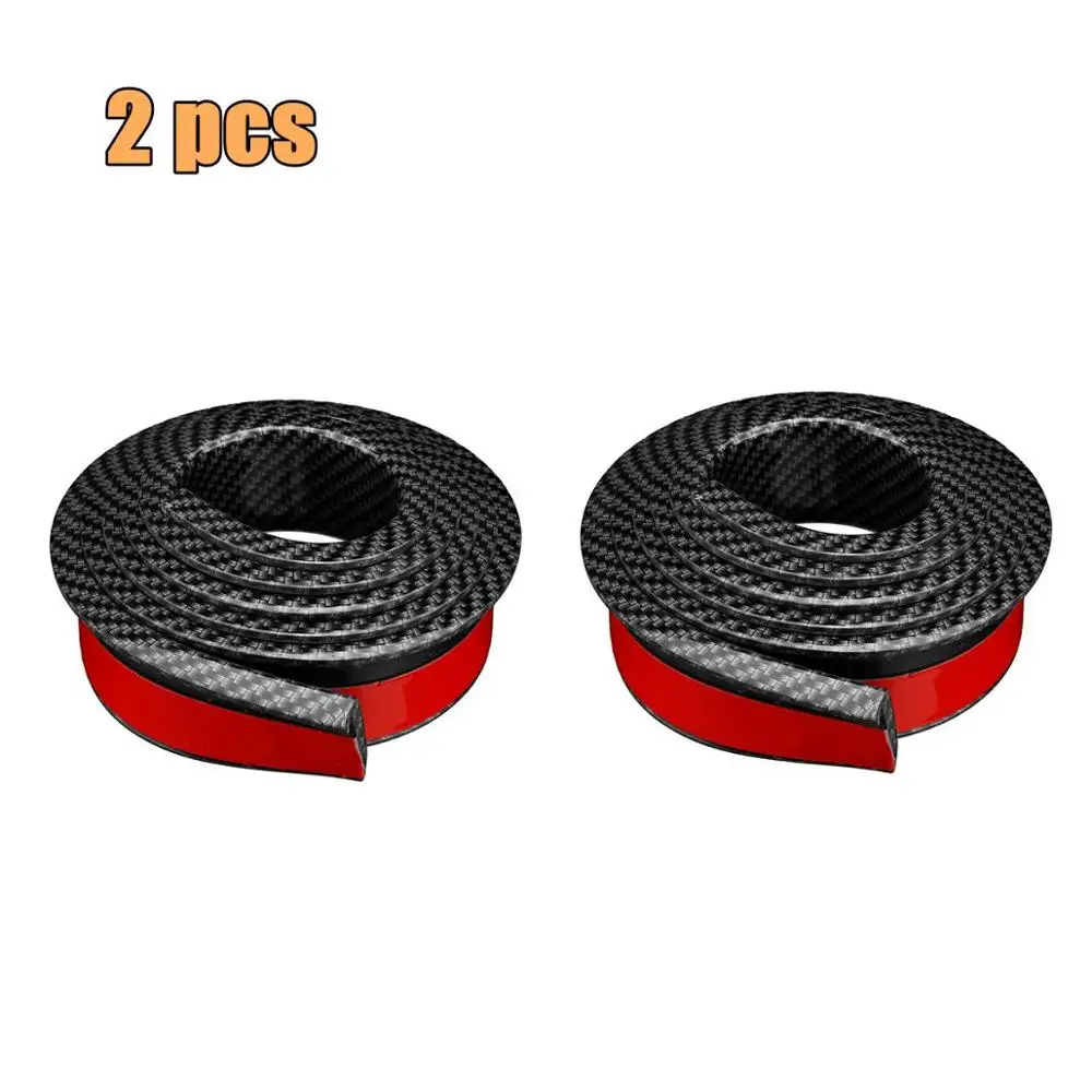 2pcs Универсальная пара 1,5 м x 3,8 см резиновый Автомобиль Брызговик отделка колеса арки защита молдинги углеродное Черное колесо Защитная Наклейка для колес - Цвет: 2pcs