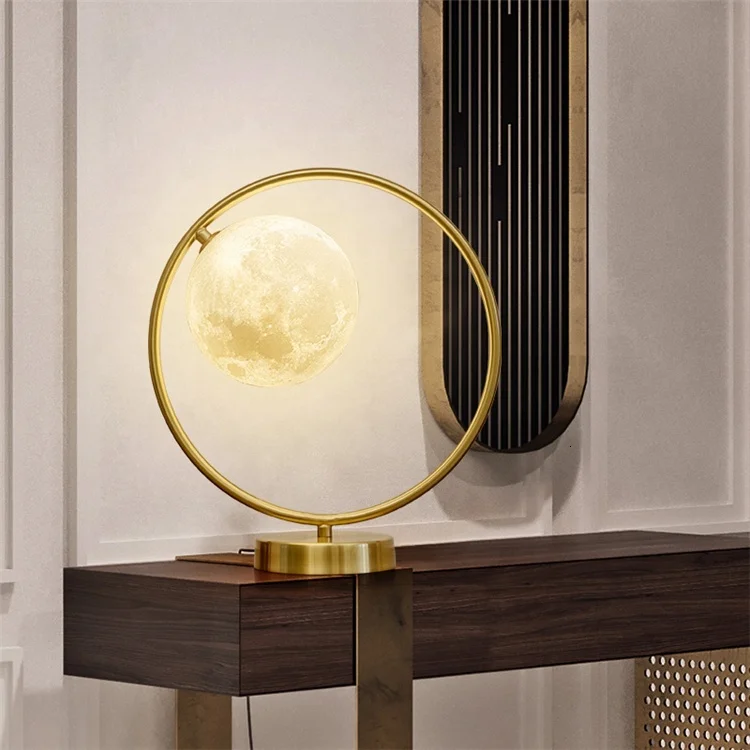 Modern Decorative Luxury Round Glass Ball Table Lamp With Golden Base For Hotel Bedside Lustre Pendente lustre pendente | Лампы и
