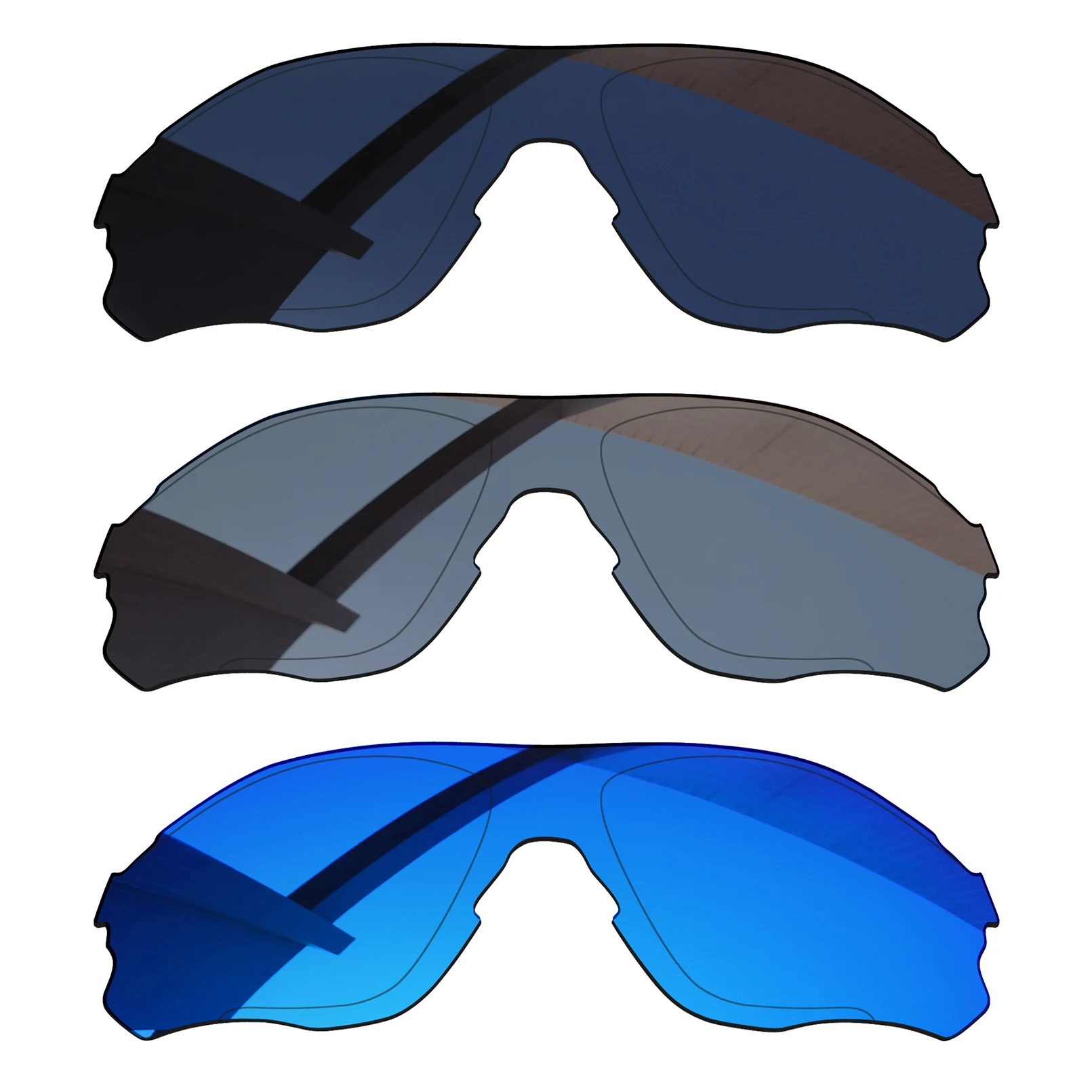 

Bsymbo 3 Pieces Pitch Black & Winter Sky & Sliver Grey Polarized Replacement Lenses for-Oakley EVZero Path OO9308 Frame
