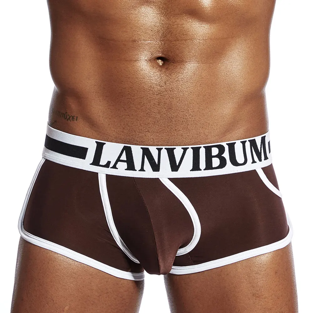 Мягкое дышащее Мужское нижнее белье боксеры подарки для мужчин одноцветные