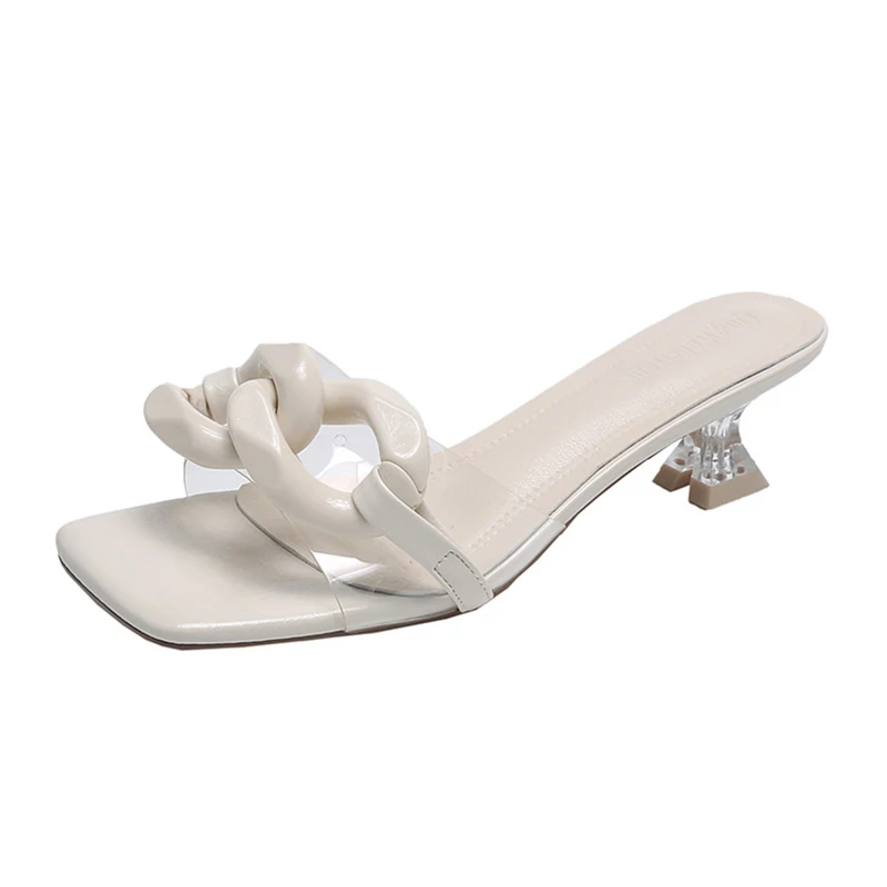 

Fashion Women's Sandals 2021 Transparent Summer Slippers for Women Heels Party Designer Shoes Woman Heel Indoor Slippers Woman