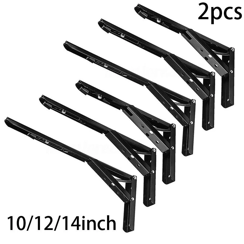 

2pcs Stainless Steel Foldable Shelf Bracket Rack Stand Wall Mounted 10/12/14inch High Quality 2020 New Hardware Folding Bracket