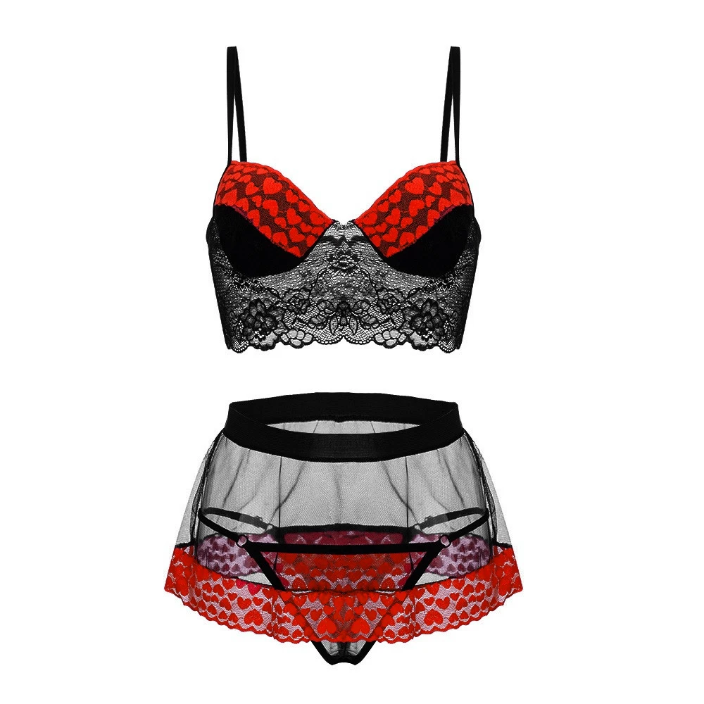 

New Hot Women Ladies 3pcs Sexy Lace Babydoll Thong Nightwear Sleepwear Dress Set Sexy Teddies Bodysuits 2020 New Hot