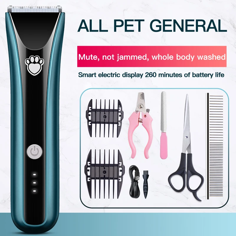 

Clipper For Dog Clippers Animals Pets Hair Trimmer Shaver Grooming Haircut Kit Cutter Electric Rechargeable Cordless Low-Noise