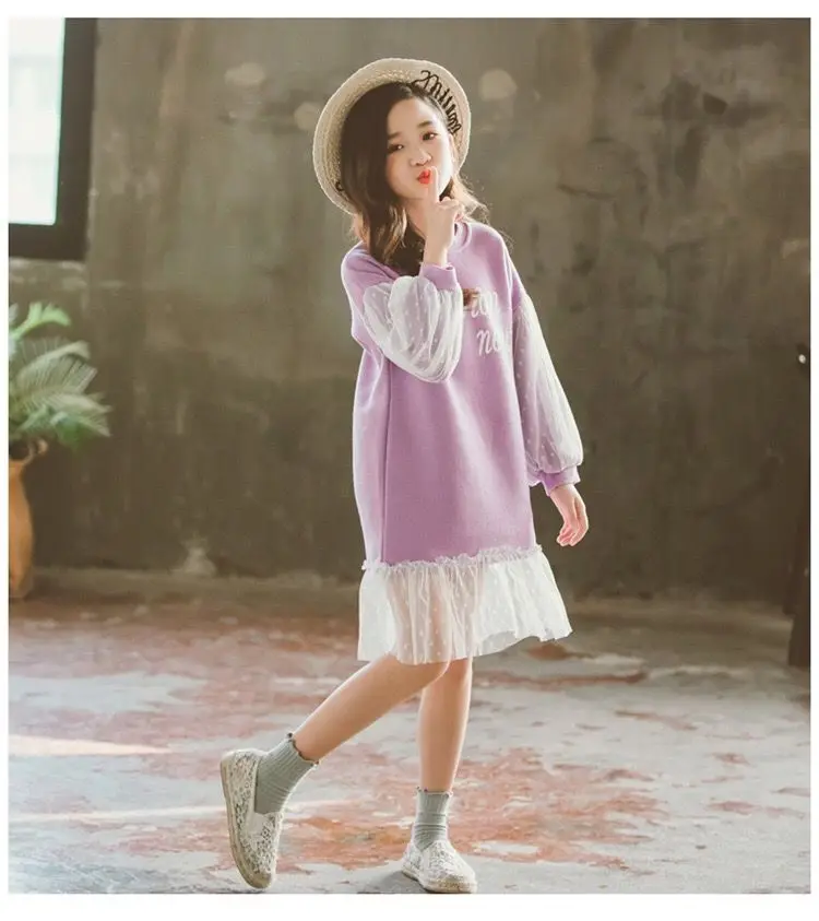 Мода 2021 детские платья для девочек белая кружевная одежда с длинным рукавом