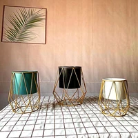iron flower stand rhombus diamond shaped alloy flower pot artificial plant stand home decoration metal tin bucket flower stand