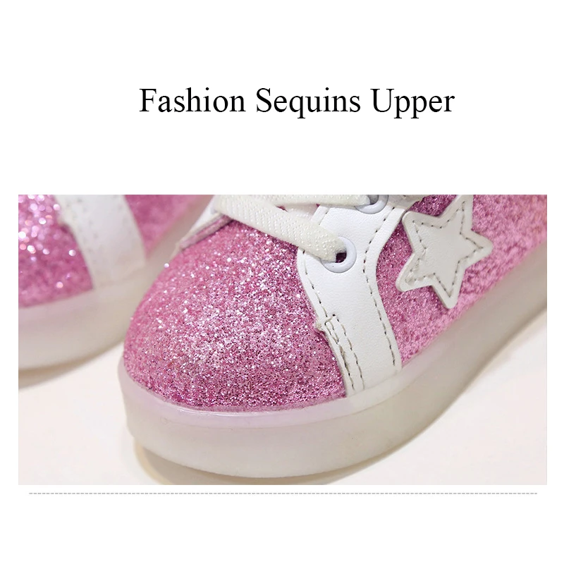 Boys Light Up Shoes Fashtion Star Toddler Girls Baskets Led Kids Luminous Sneakers Baby | Детская одежда и обувь