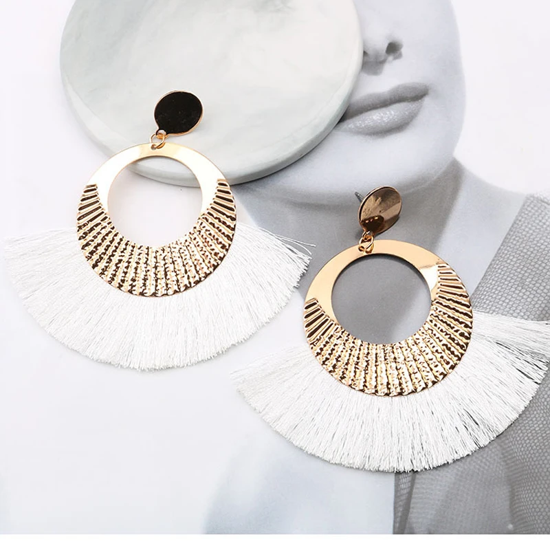 2019 серьги с кисточками в богемном стиле цветные кристаллами роскошные подвески