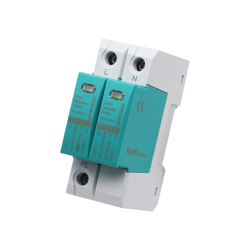 Устройство для защиты от перенапряжения T1 + T2 AC SPD 2P 20KA ~ 40KA 7KA 275V | Обустройство дома