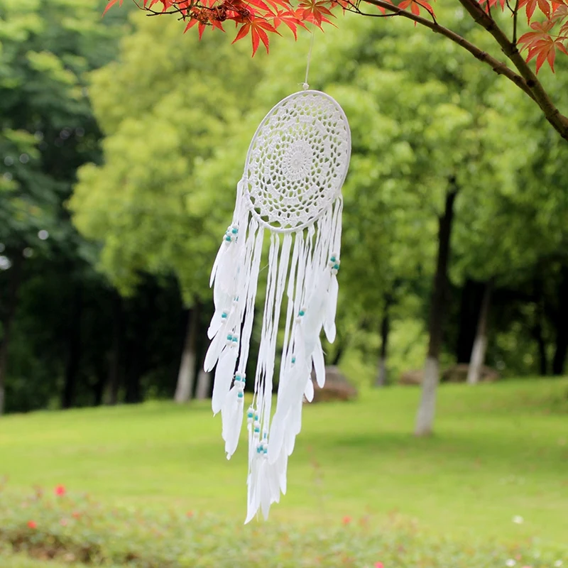 

Handmade Dream Catcher Net with Feathers Wall Hanging Dreamcatcher Craft Gift Christmas Decoration for Home