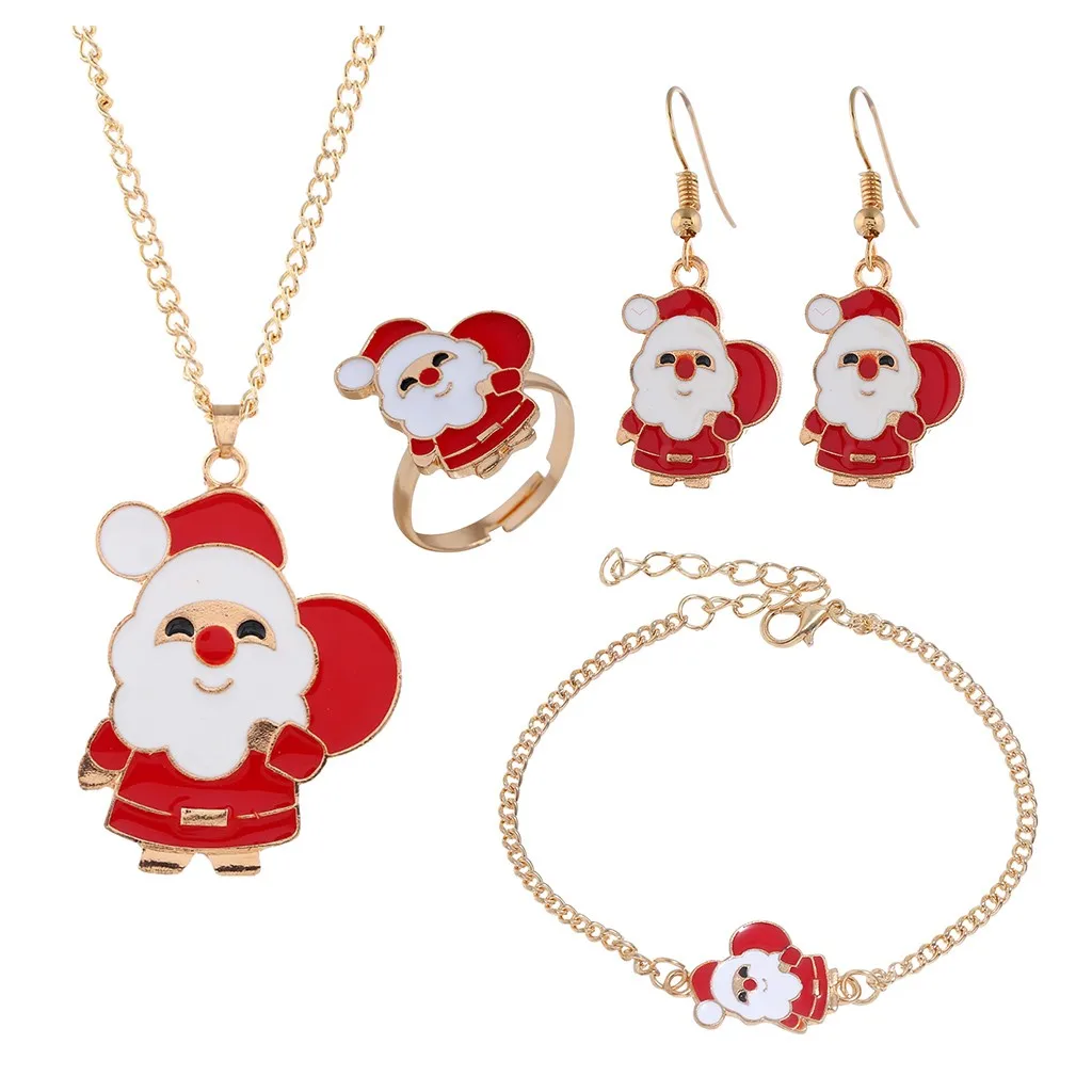 Рождественские серьги цепочки в виде капель Санта Клауса рождественские