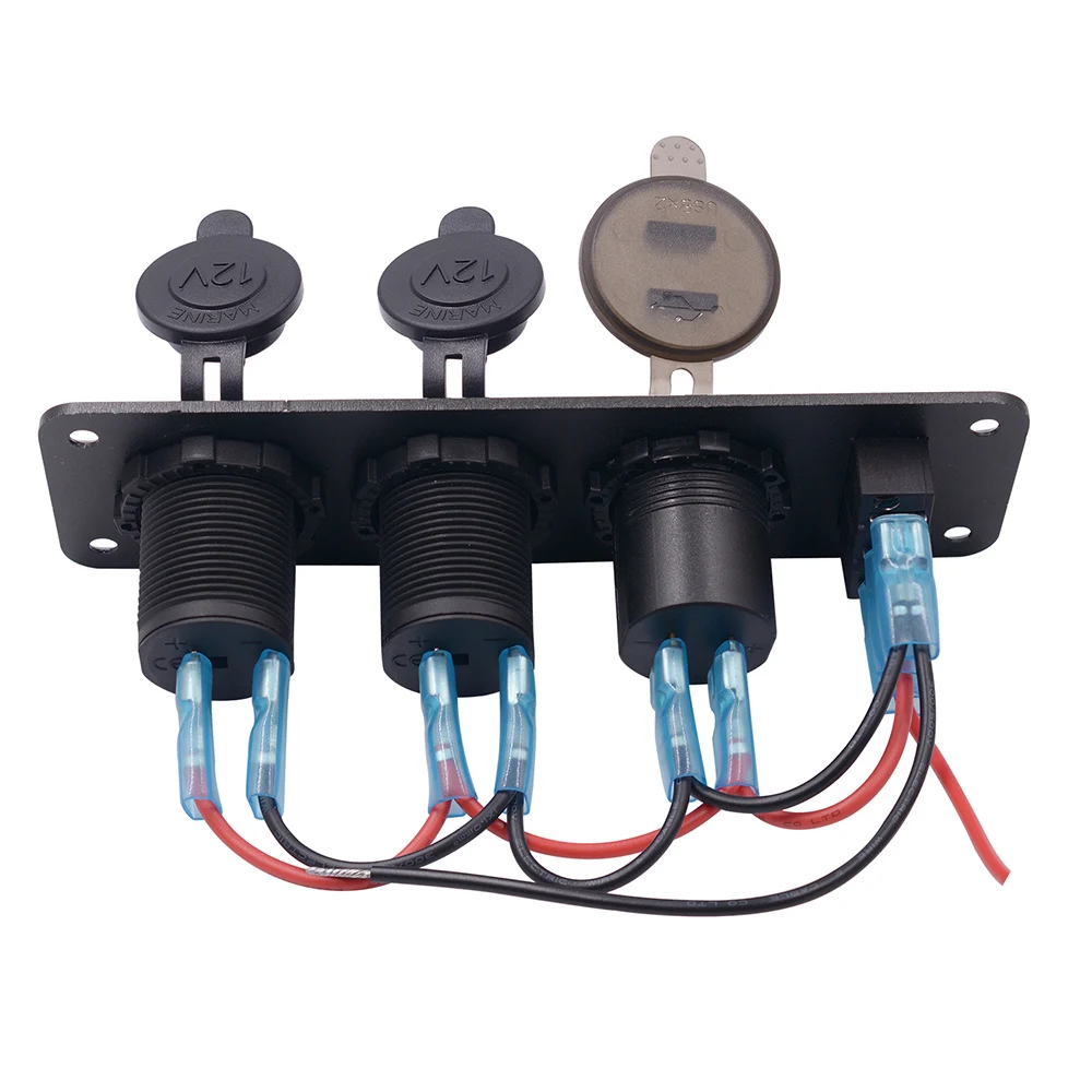 12 В Светодиодная панель выключателя цепи зарядное устройство с двойным USB