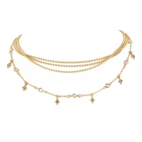 popular multilayer choker necklace crystal summer star chain gold colorwomen jewelry gift
