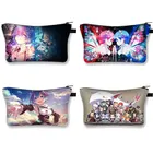 Косметичка Re:Zero kara Hajimeru Isekai Seikatsu для женщин и девушек аниме Emilia Rem косметичка Женская дорожная сумка для хранения