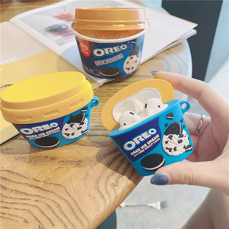 

Spoof Cookie Ice Cream Box Apple AirPods 1 2 3 Pro Case Cover iPhone Bluetooth Earbuds Accessories Airpod Case Air Pods Case