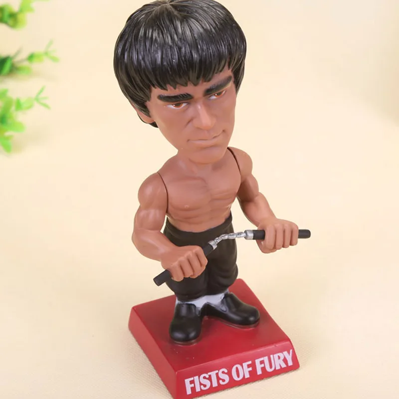 Новый 18 см путь ярости Брюс Ли Необычное Воблер с качающейся головой ПВХ Фигурки